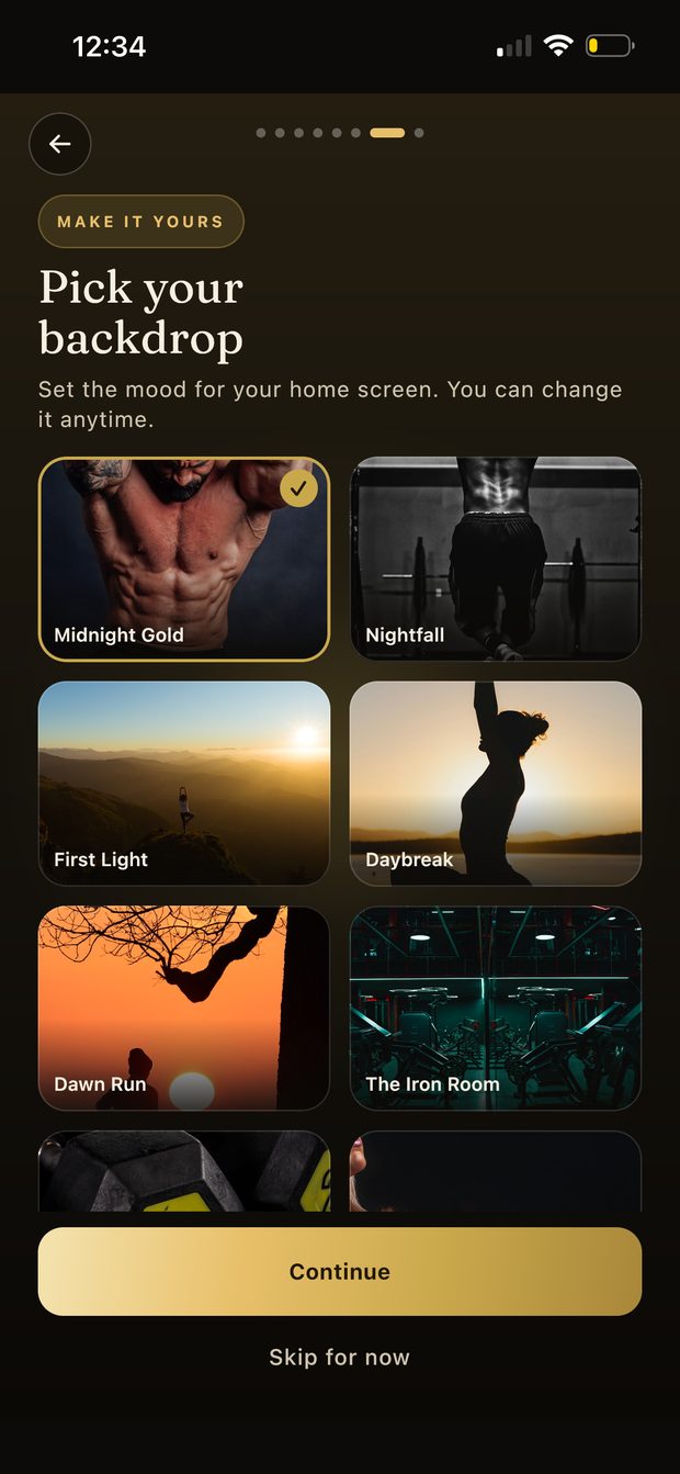 Pick your backdrop screen